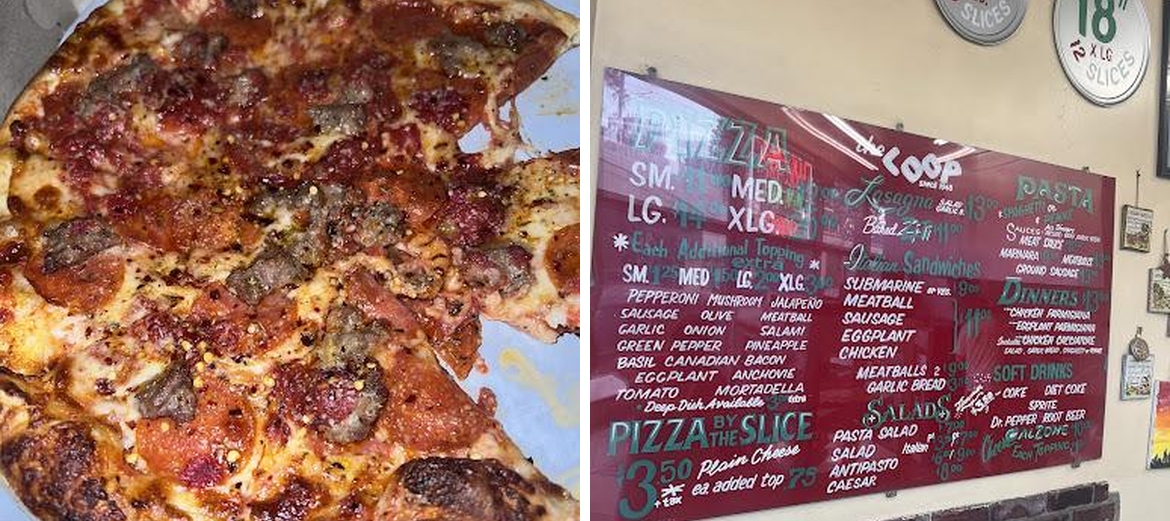 The Coop Pizza Menu